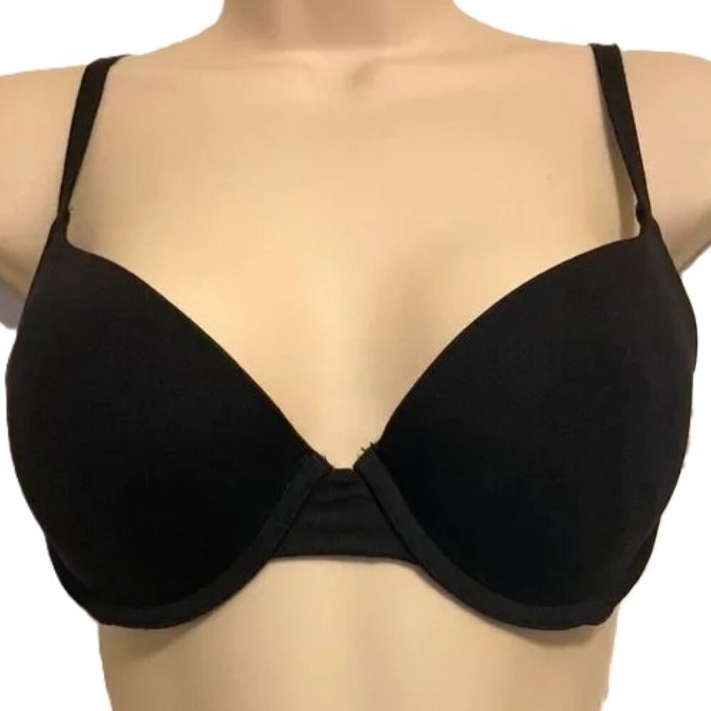 VICTORIAS SECRET PINK VS Where Everywhere Super Push Up Black Bra 34C